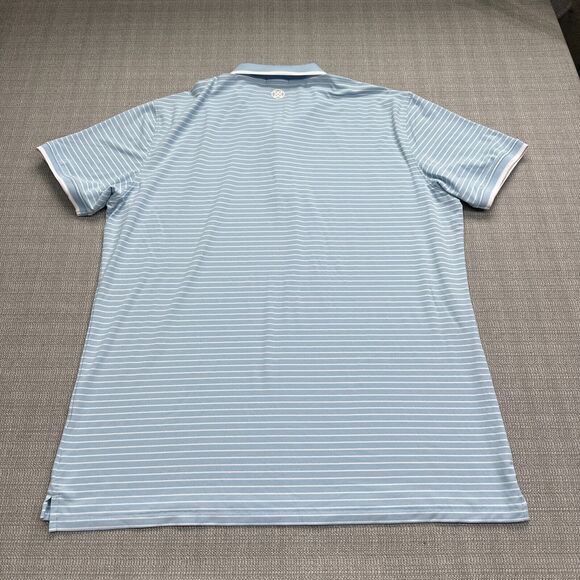 G/Fore Polo‎ Shirt Mens XL Blue Striped Performance Golf Casual Pullover - Picture 4 of 9
